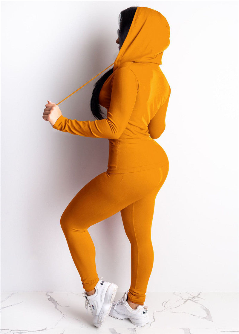 2 piece Sweatshirt And Pants Sportwear Suit Zipper Hoodies Clothes