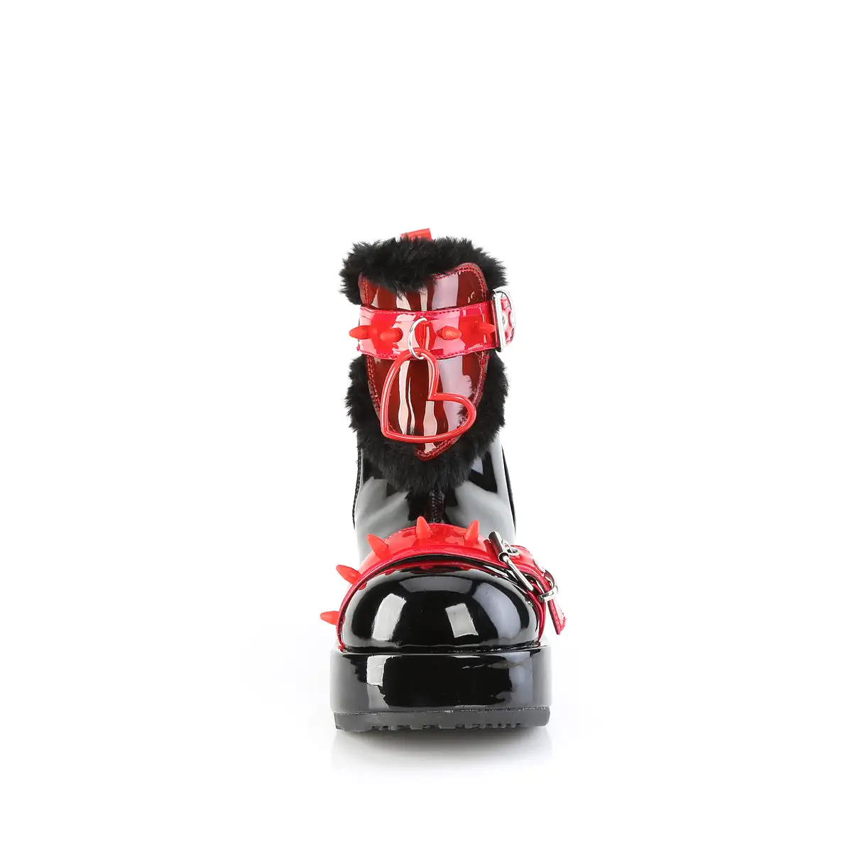 3 Inch Platform CUBBY-57 Black Patent-Red PVC