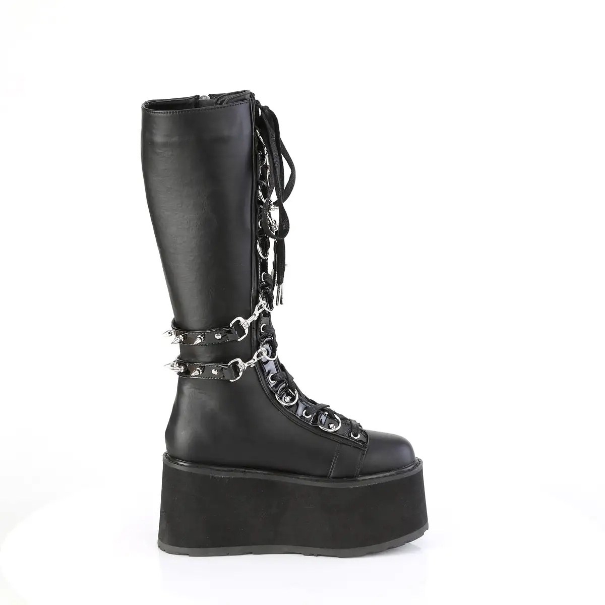 3 Inch Platform DAMNED-220 Black Vegan Leather