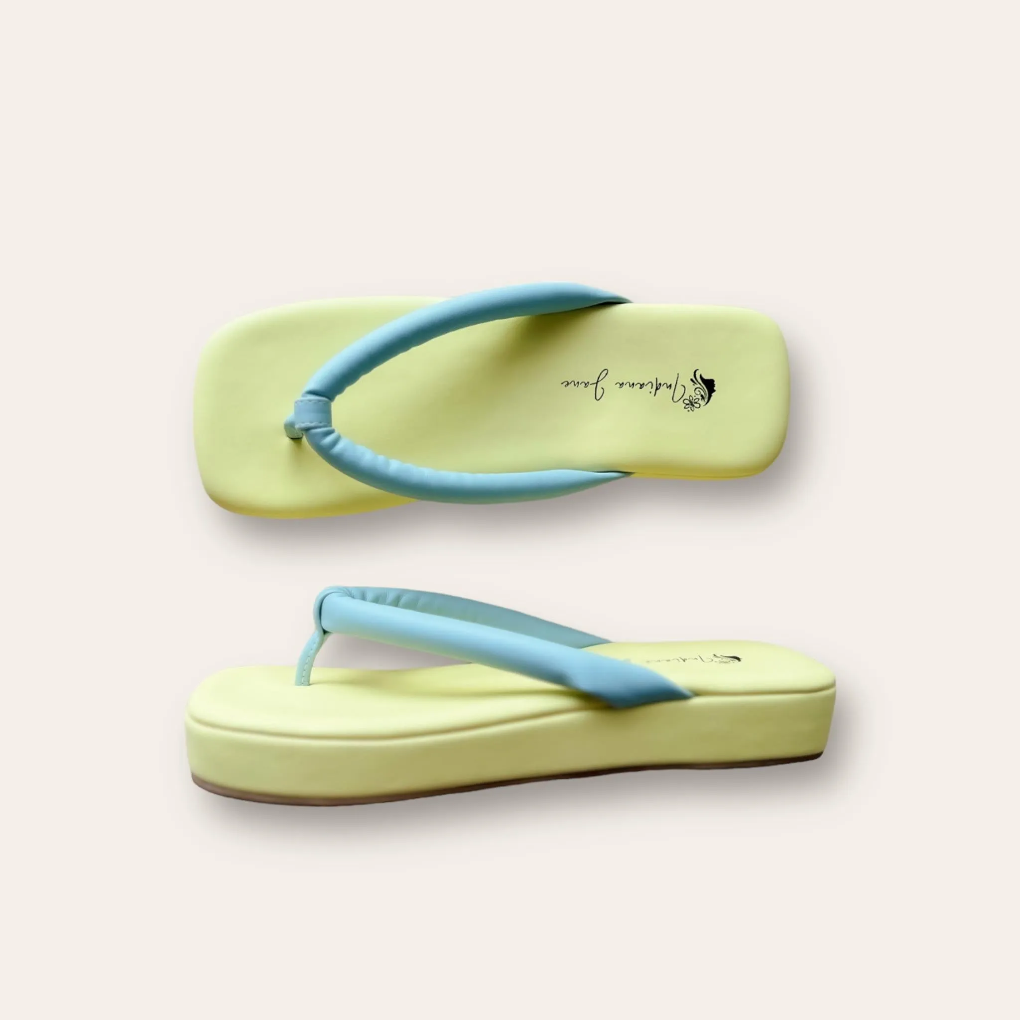 ANEMONE Padded Thong Platform Slides