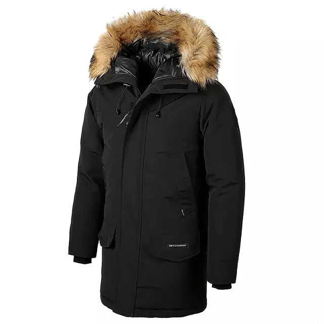 Ashore Shop Men's Long Fur Collar Hooded Waterproof Parka