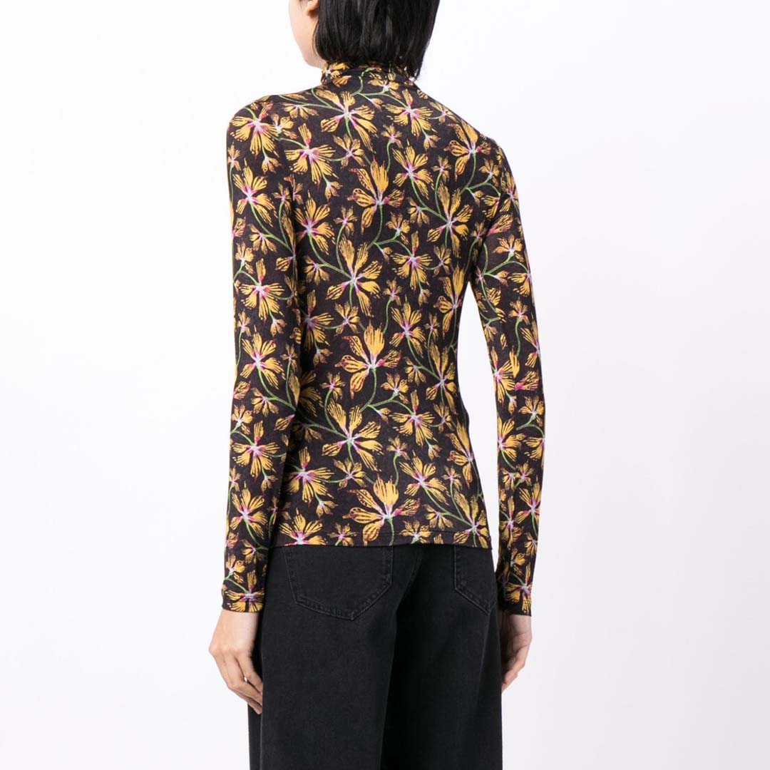 AURELIA TURTLENECK TOP FLORAL MAPLE