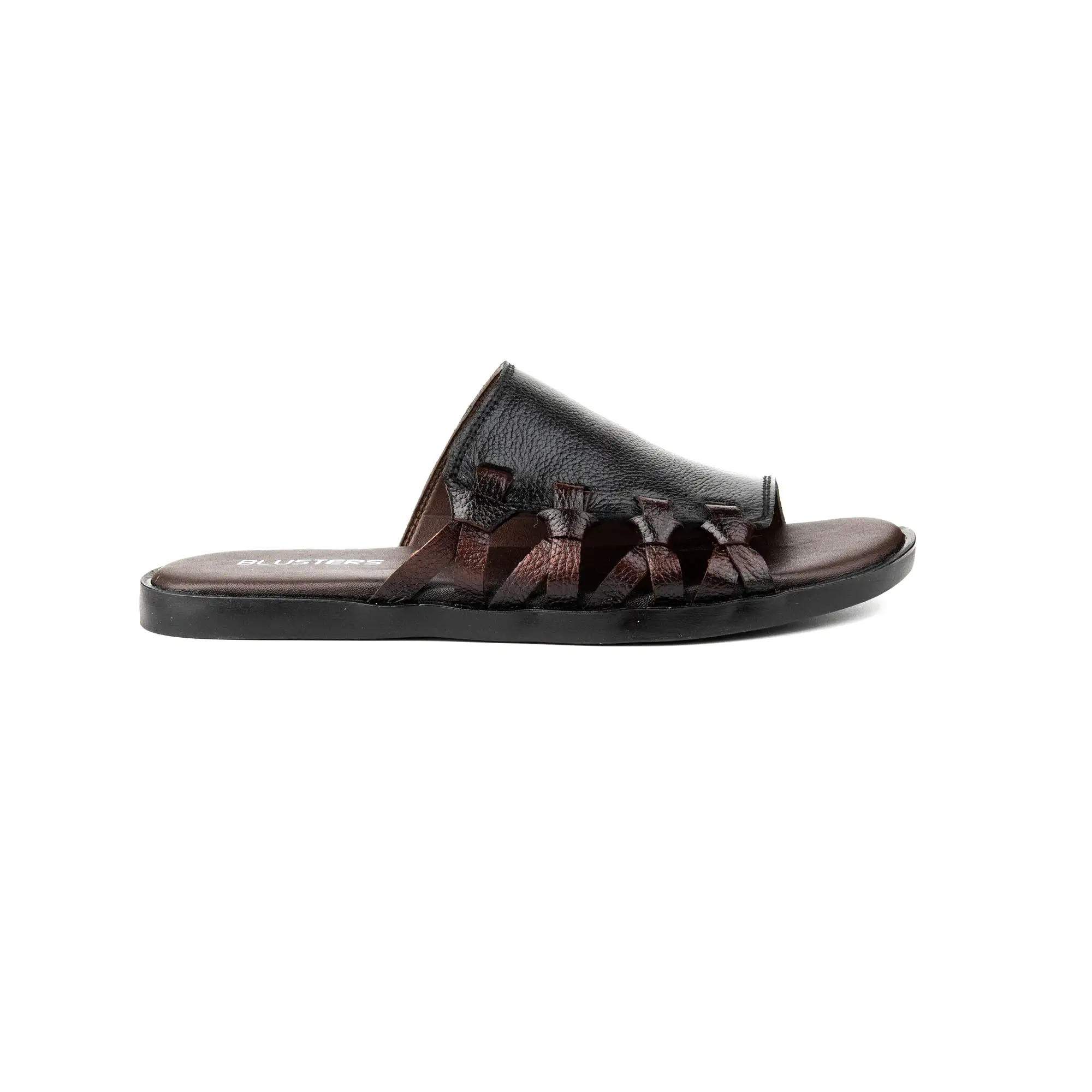 Black Premium Leather Slippers