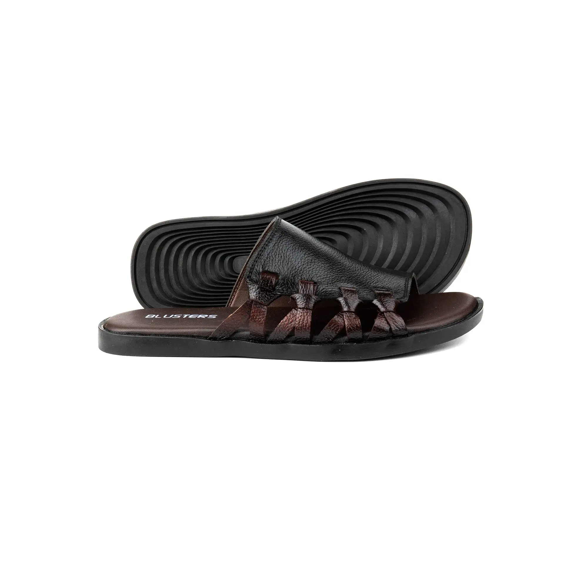 Black Premium Leather Slippers