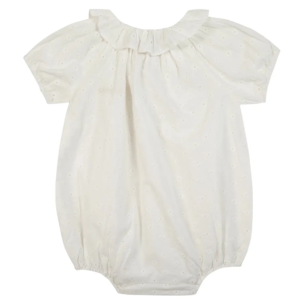 Bonton Baby Gateau Romper Paloma White