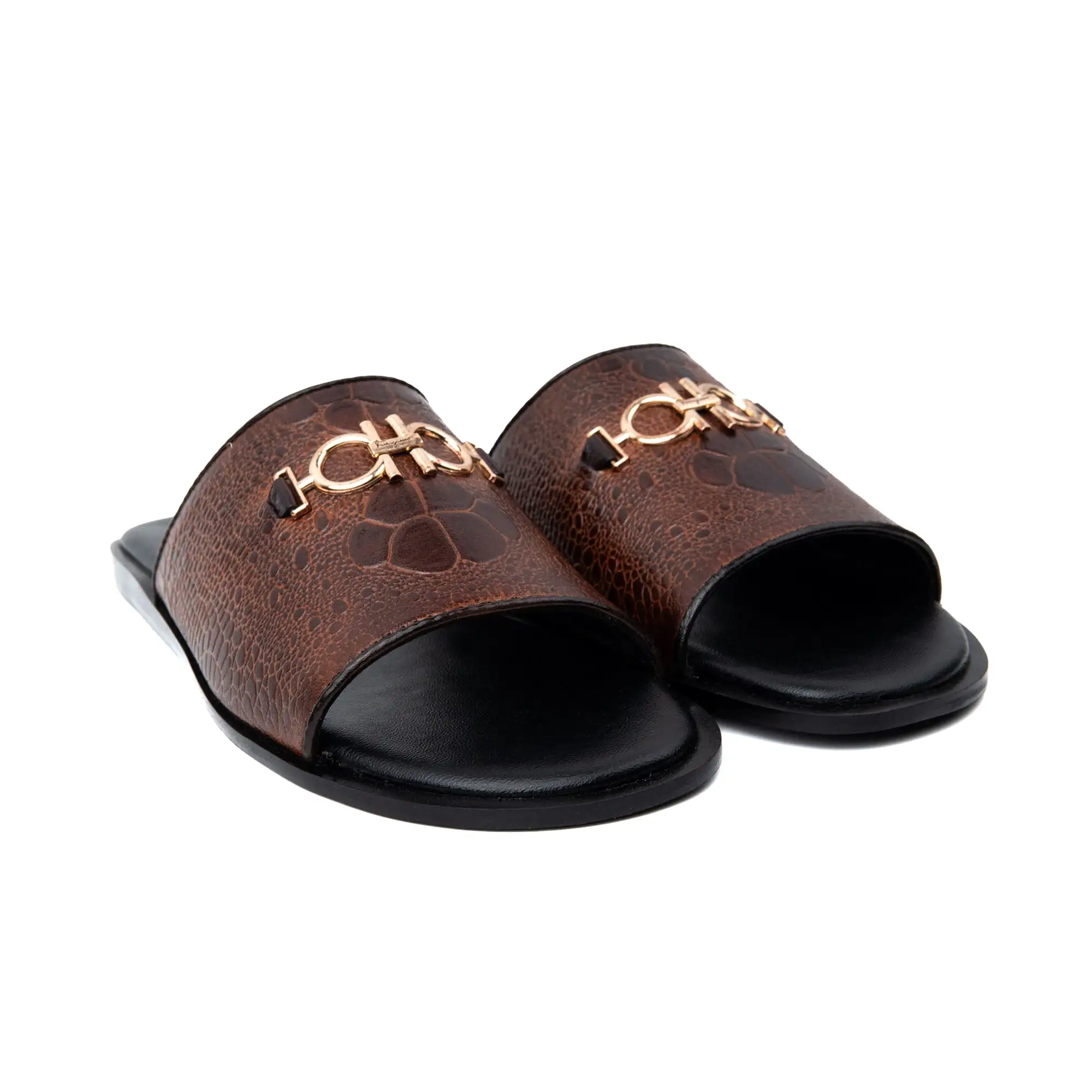 Buckled Premium Leather Slippers