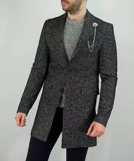 Cavani Abe Black Casual Jacket Overcoat for Men