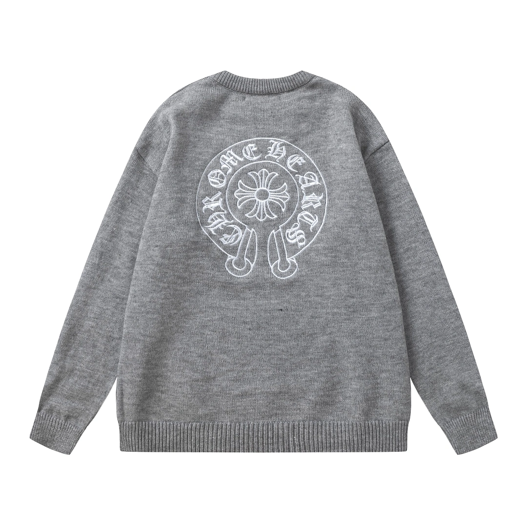 Chrome Hearts 23fw Embroidered Cross Sanskrit Long Sleeve Sweater Gery 12.26