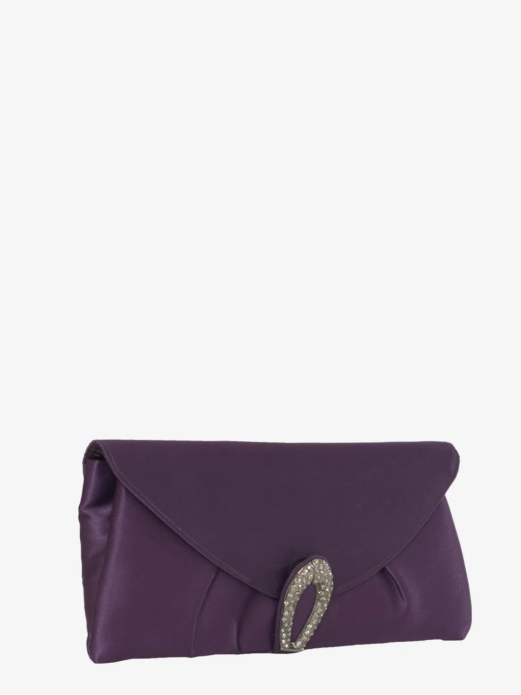 Clutch bag in purple satin