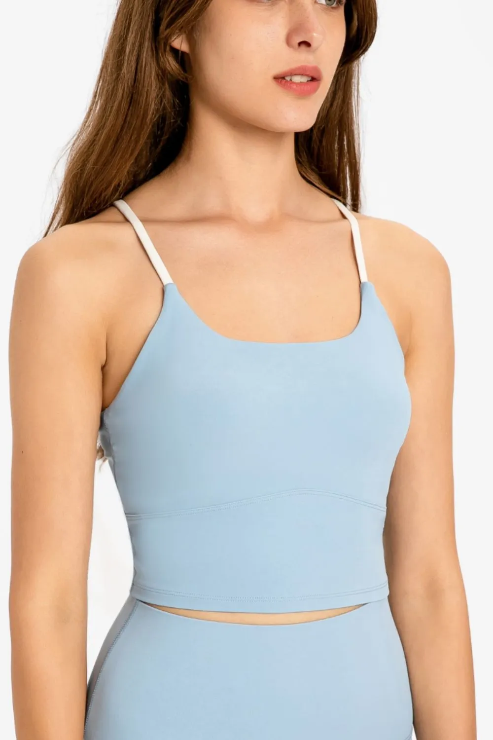 Crisscross Back Scoop Neck Sports Cami