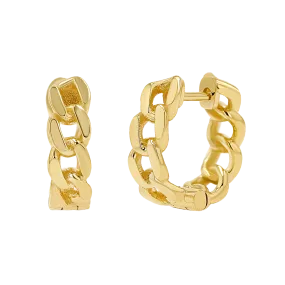 Cuban Link Huggies Hoop Earrings