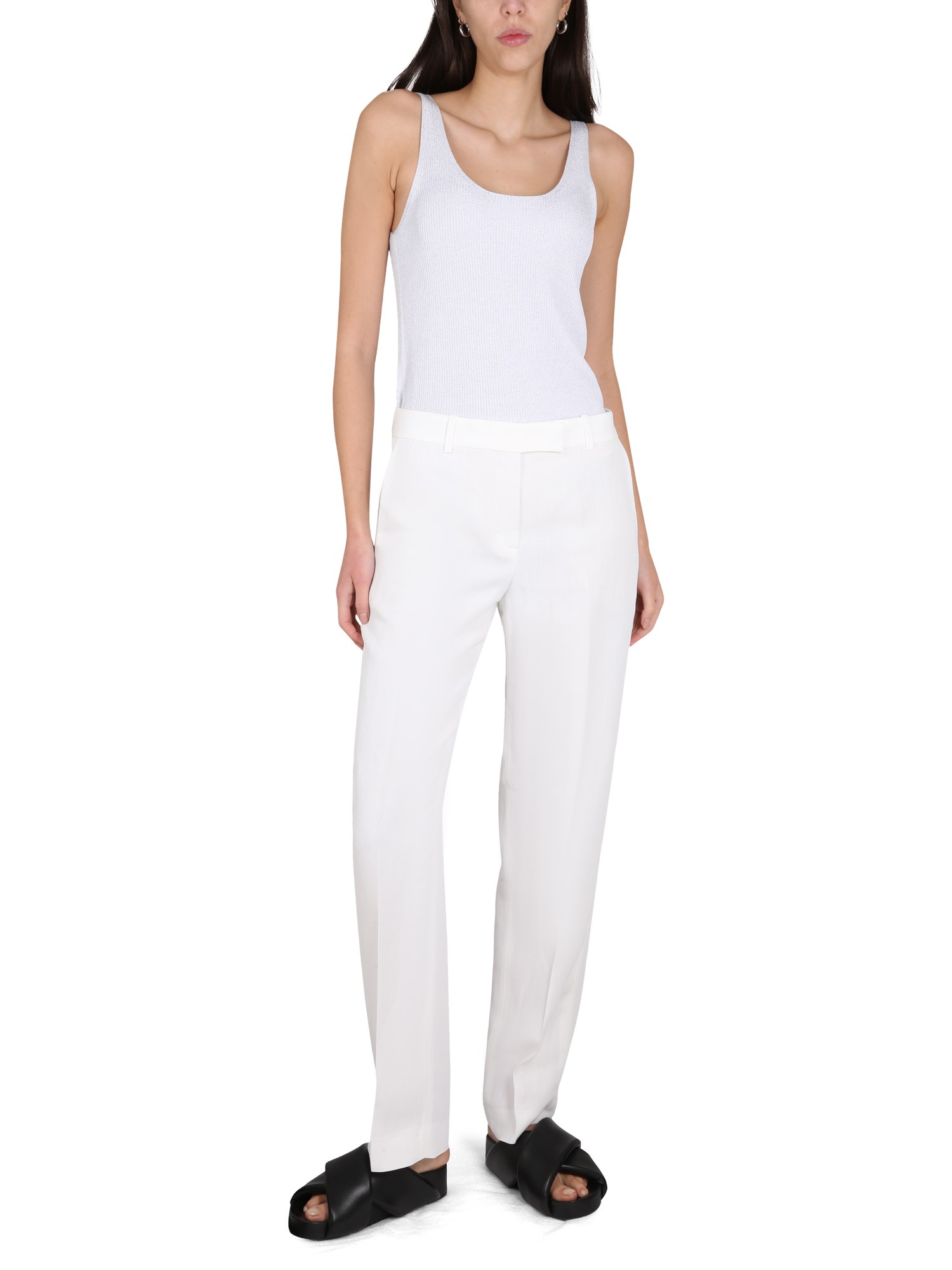 FABIANA FILIPPI    LINEN BLEND STRAIGHT FIT PANTS