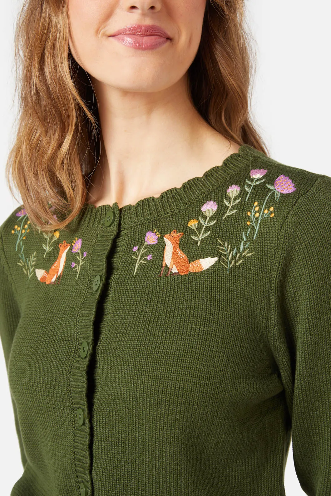 Fox Embroidered Cardi