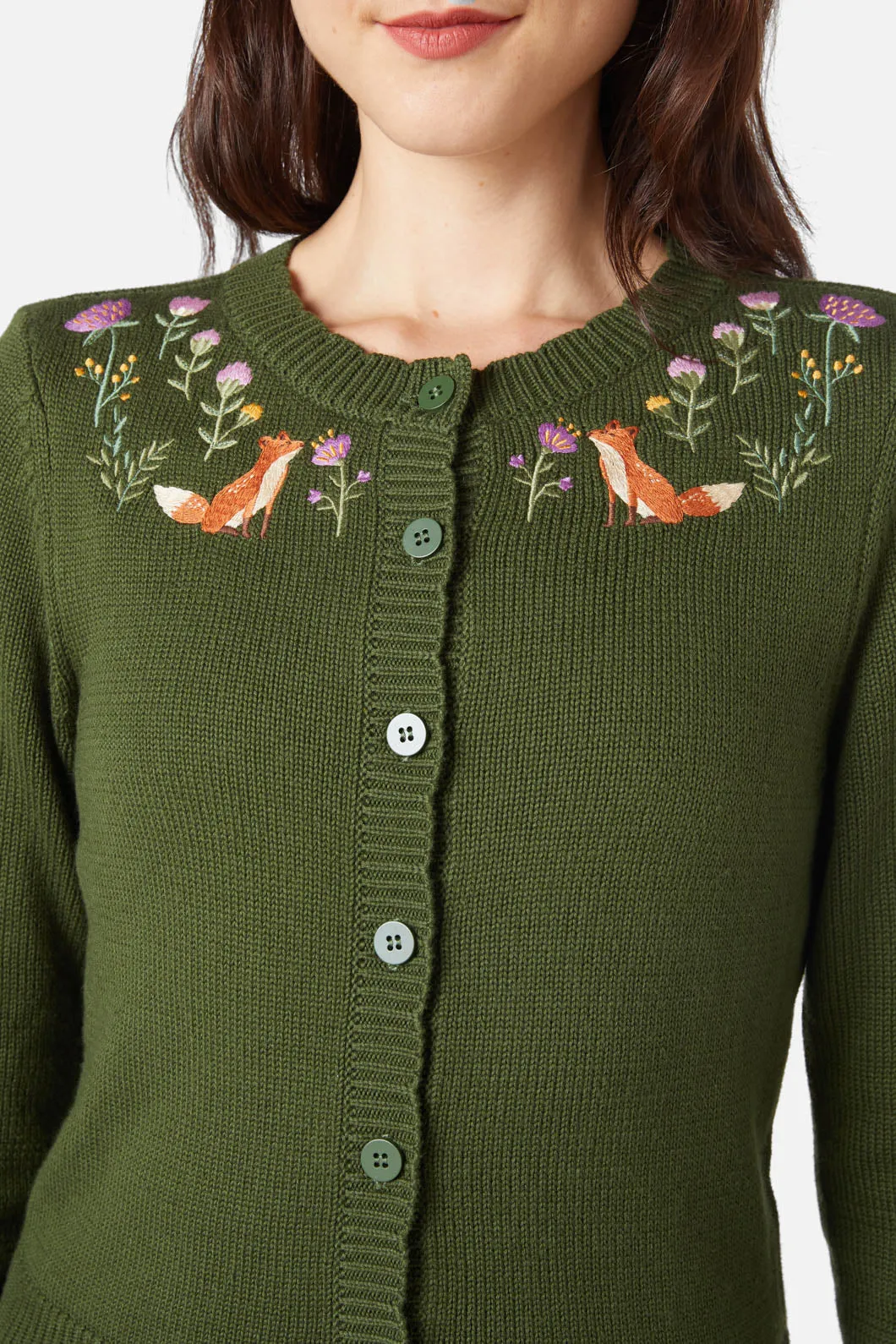 Fox Embroidered Cardi