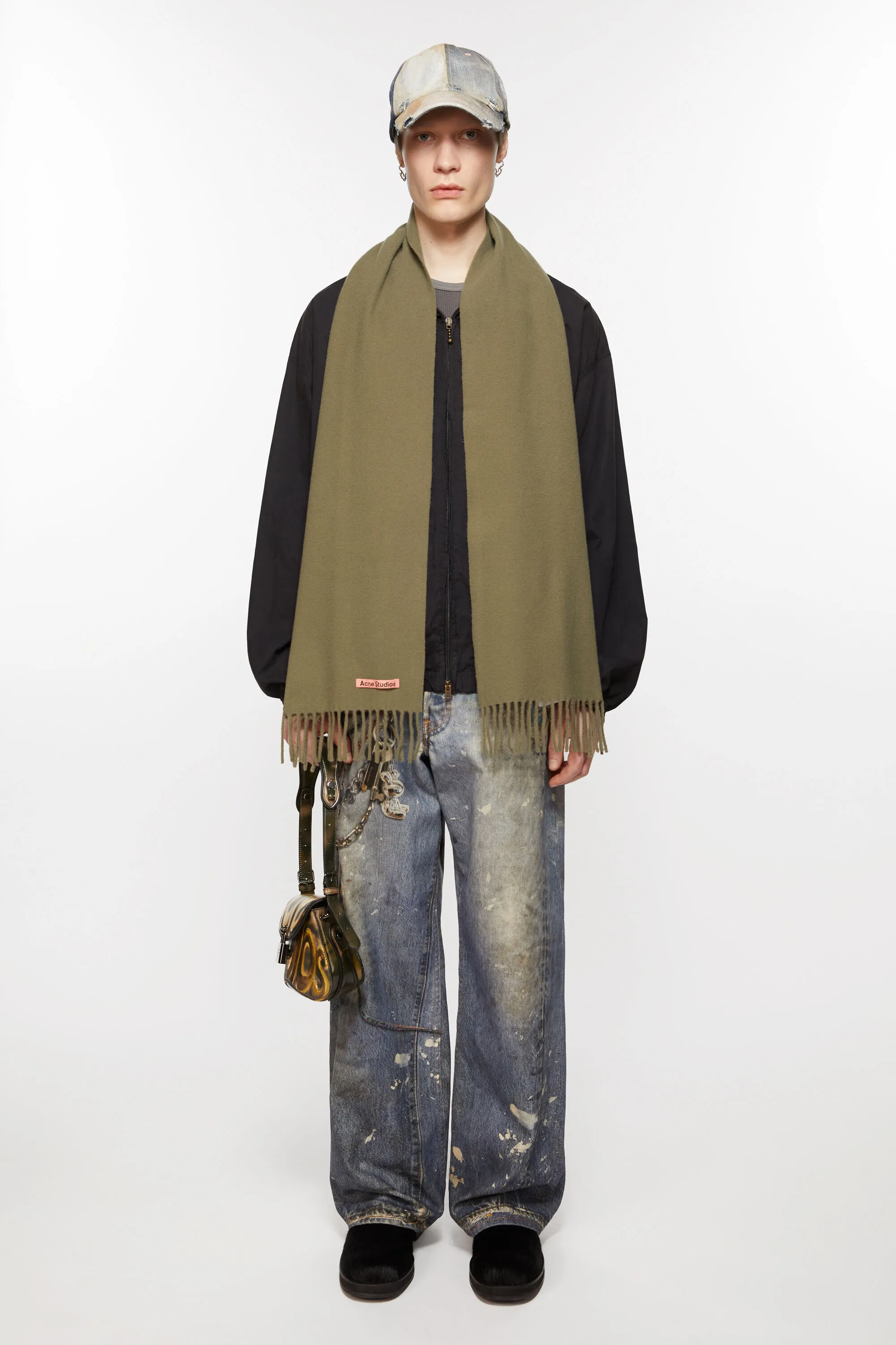 Fringe wool scarf - skinny