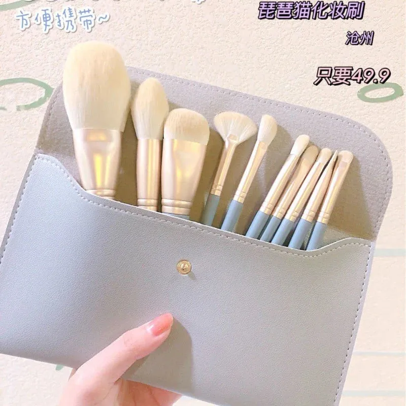 Full Set Of 10 Soft Makeup Brushes