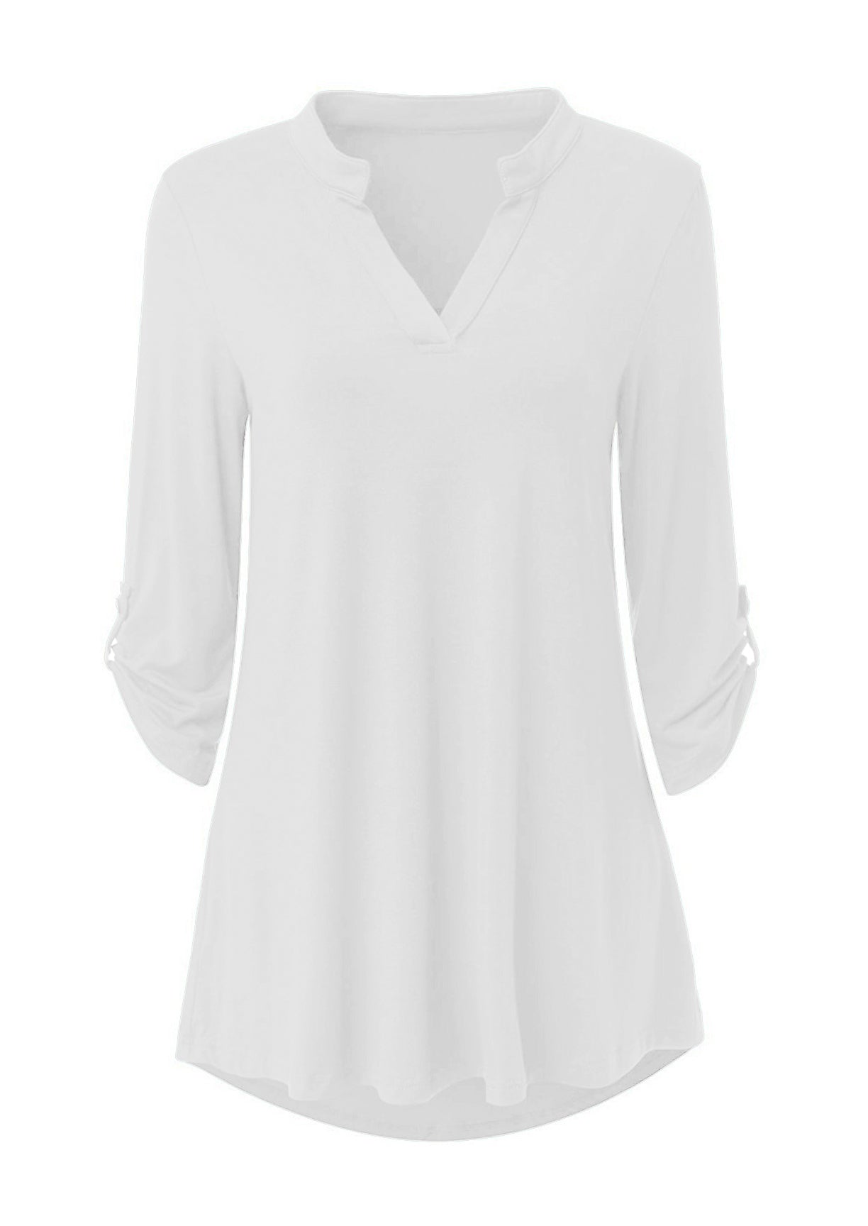 Haute Edition Women's 3/4 Sleeve Tunic Tops S-3X Solid. Plus size available.