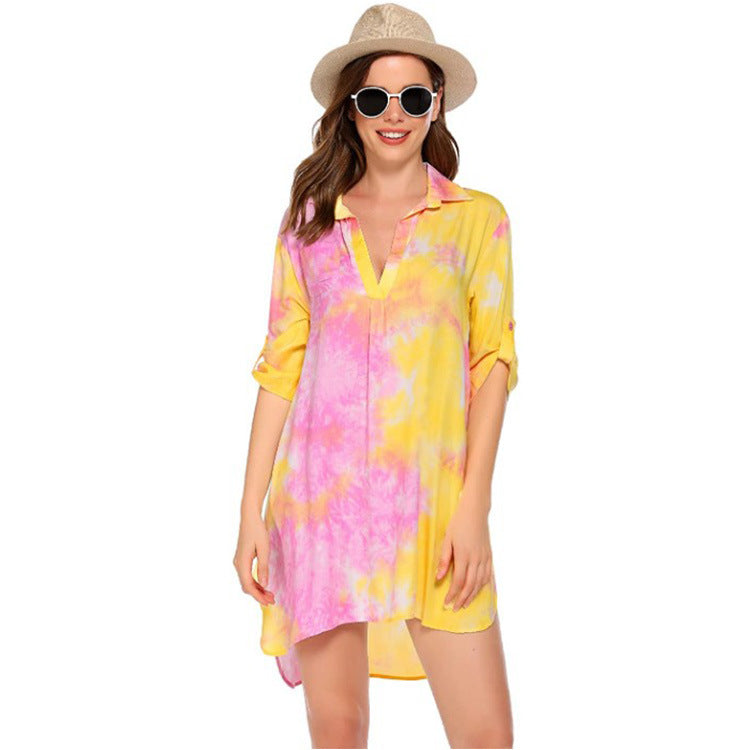 Haute Edition Women's Pullover Swim Beachwear Cover up Tunic Dress