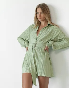 Heart Of Gold Mini Dress (Sage)