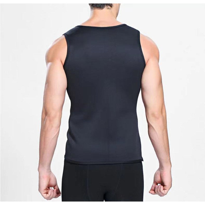 INSTOCK - Men's new neoprene corset U-neck sports vest tights.