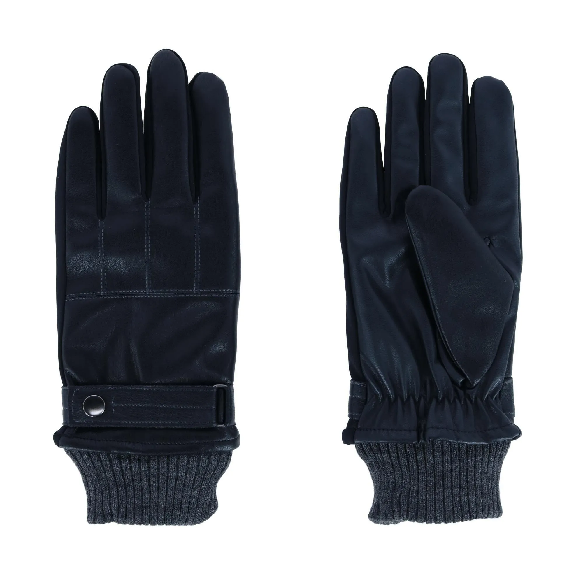 Isotoner Men's Stretch Nappa Winter Glove with Knit Cuff