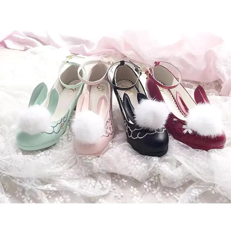 JAPANESE LOLITA CUTE RABBIT EAR SHOES BY50808