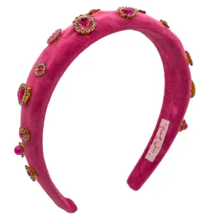 Jewel Padded Headband - Fuchsia