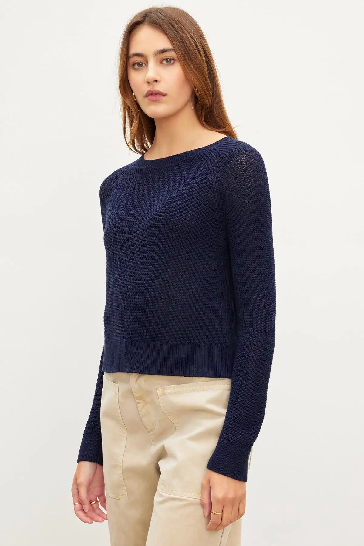 KARLY COTTON BUTTON DETAIL SWEATER - VELVET