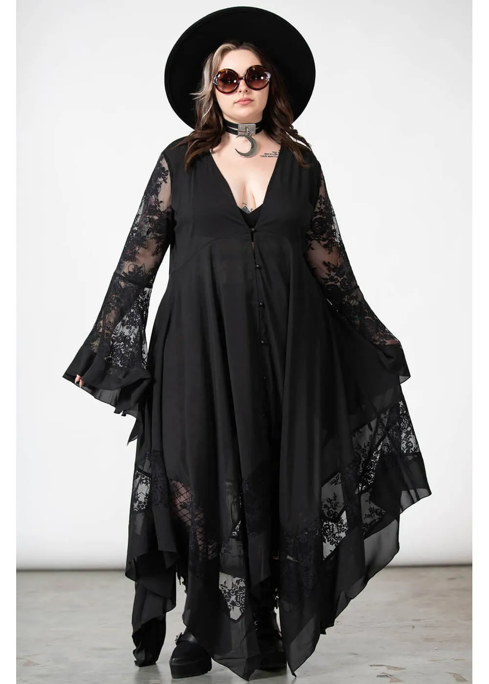 Killstar Misty Night 70's Maxi Dress Black