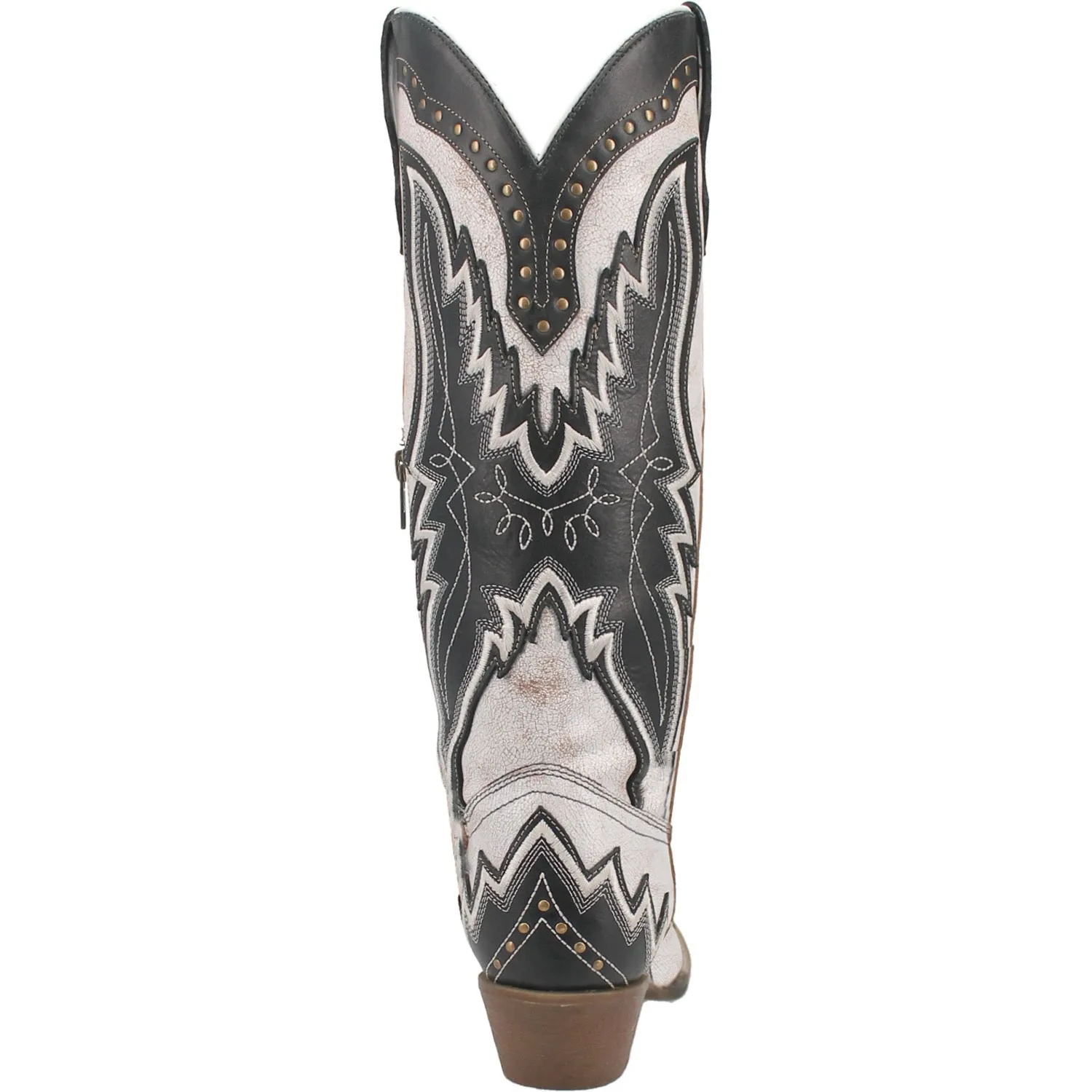 Laredo Womens Shawnee White/Black Leather Cowboy Boots