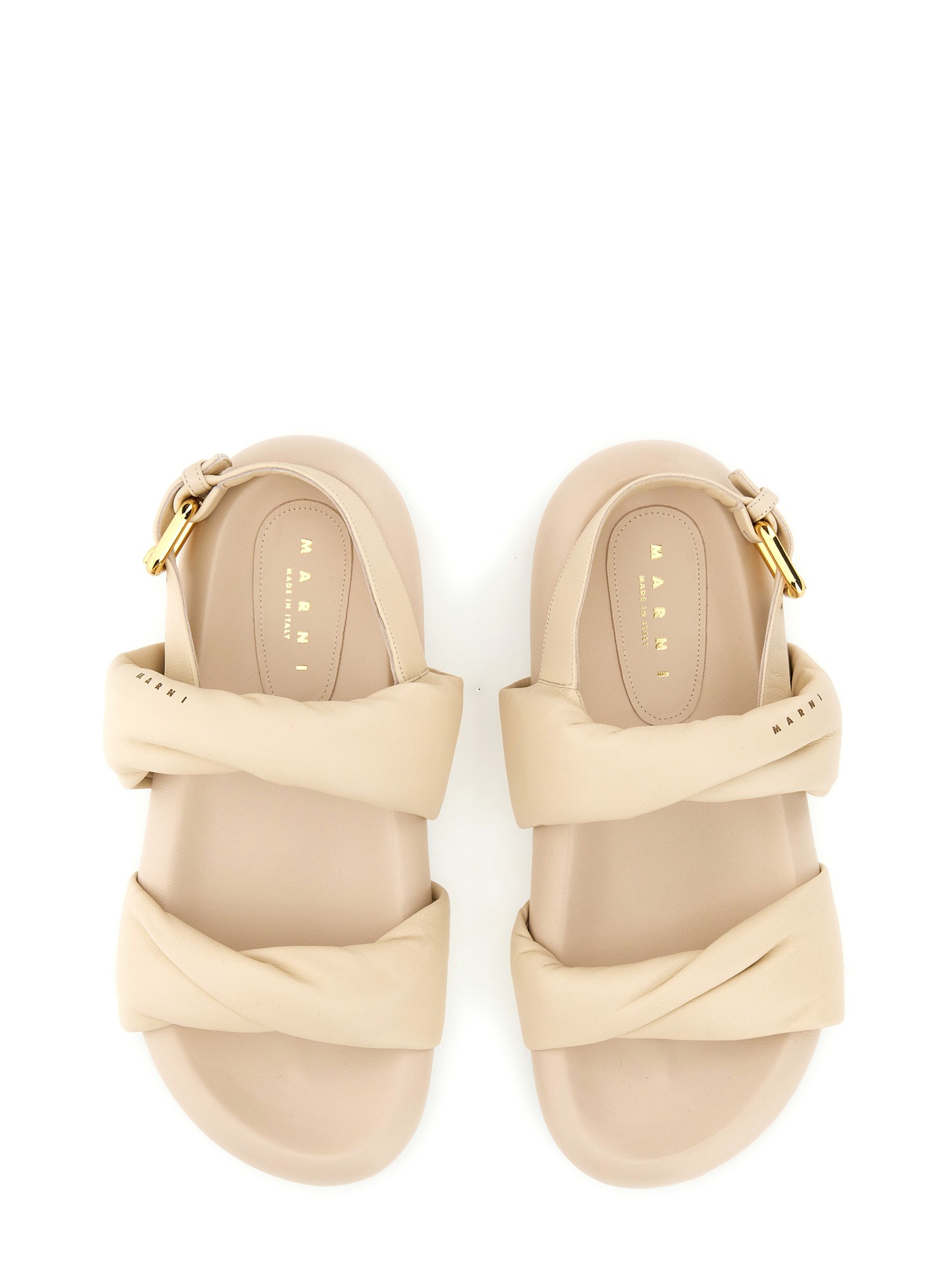 MARNI    PADDED LEATHER SANDAL