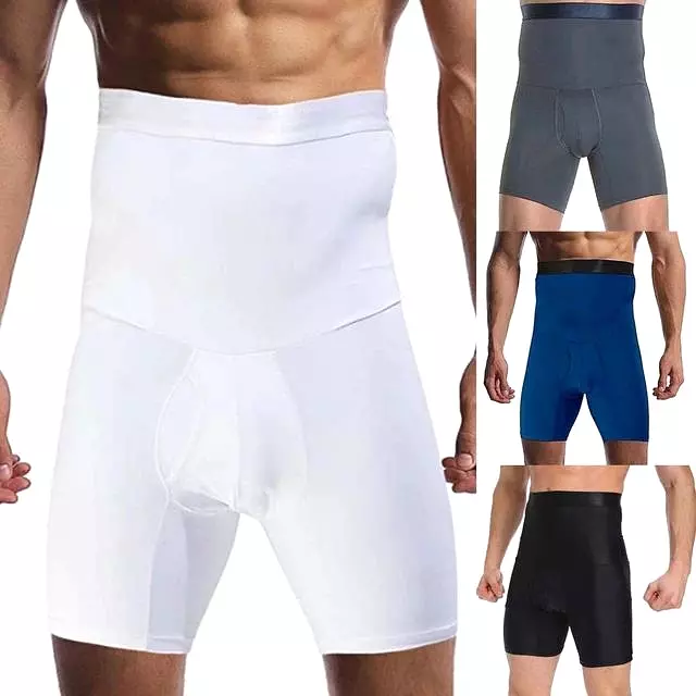 Men High Waist Slimming Underwear Abdomen Boxer Briefs Thin Breathable Compression Shapewear Shorts Elastic Body Shaper X2696364