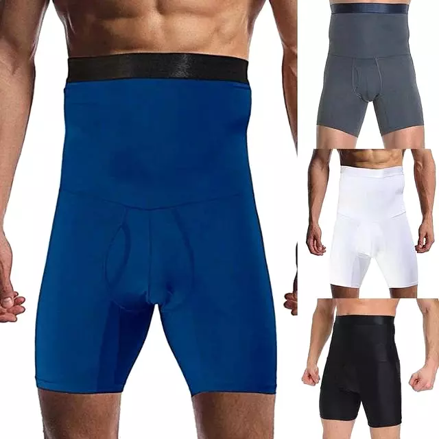 Men High Waist Slimming Underwear Abdomen Boxer Briefs Thin Breathable Compression Shapewear Shorts Elastic Body Shaper X2696364