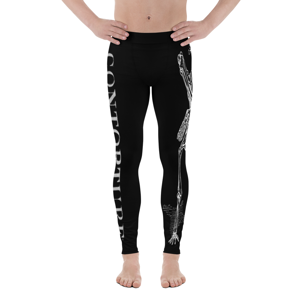 Men's Contorture Leggings Tights: White Boney