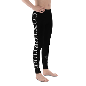 Men's Contorture Leggings Tights: White Boney