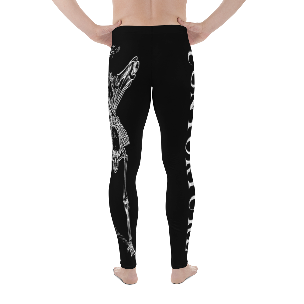 Men's Contorture Leggings Tights: White Boney