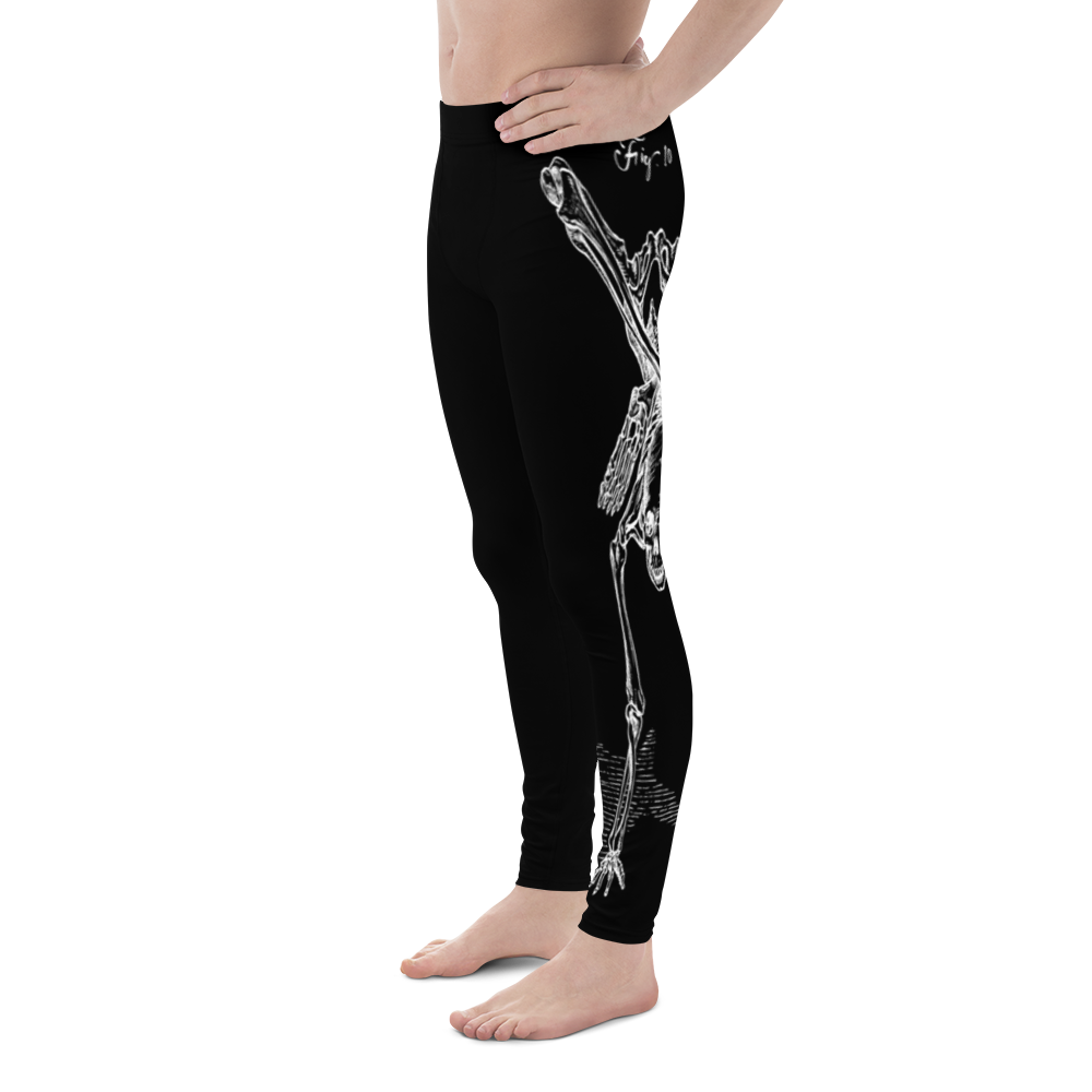 Men's Contorture Leggings Tights: White Boney