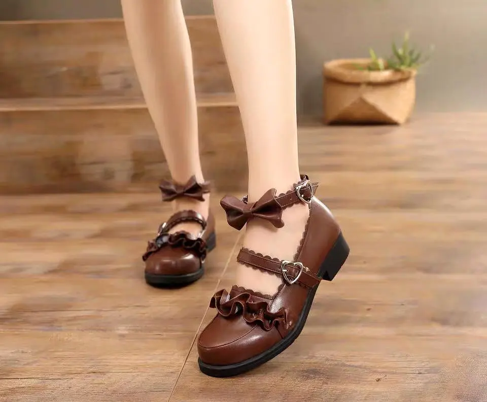 MERURU LOLITA LACE BOW UNIFORM SHOES BY81012