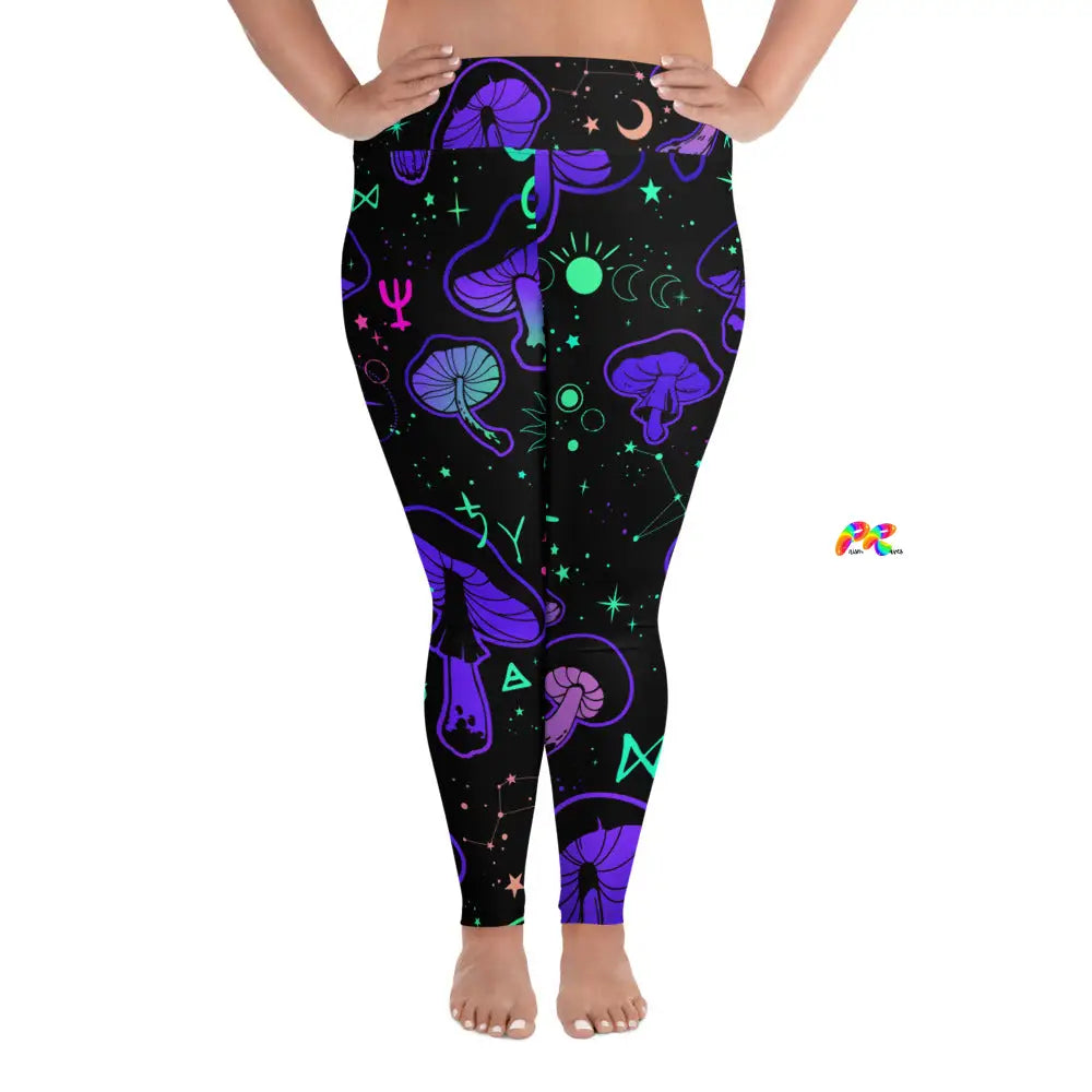 Mushroom Cult Plus Size Rave Leggings