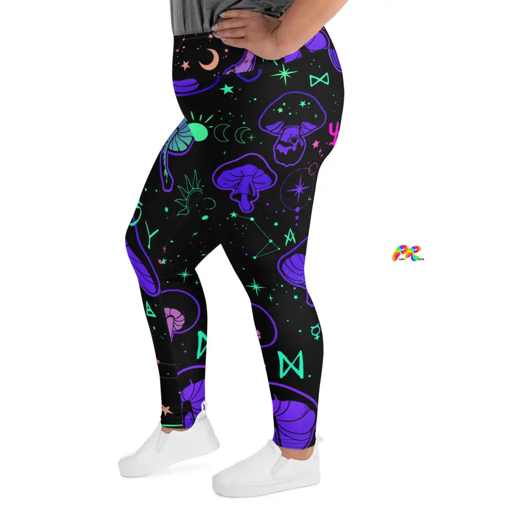 Mushroom Cult Plus Size Rave Leggings