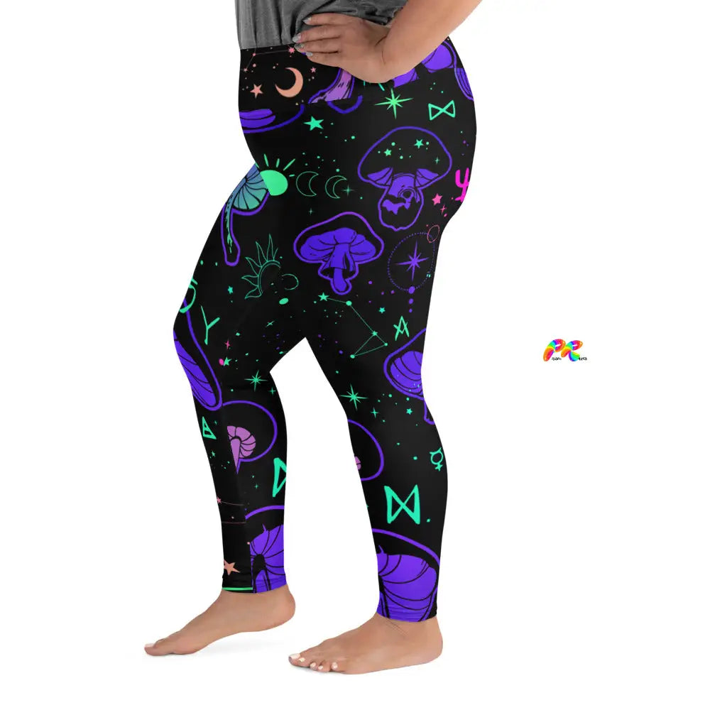 Mushroom Cult Plus Size Rave Leggings