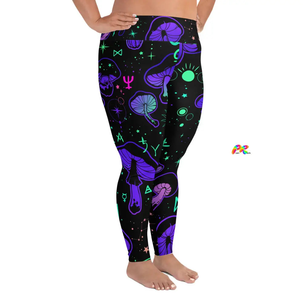 Mushroom Cult Plus Size Rave Leggings