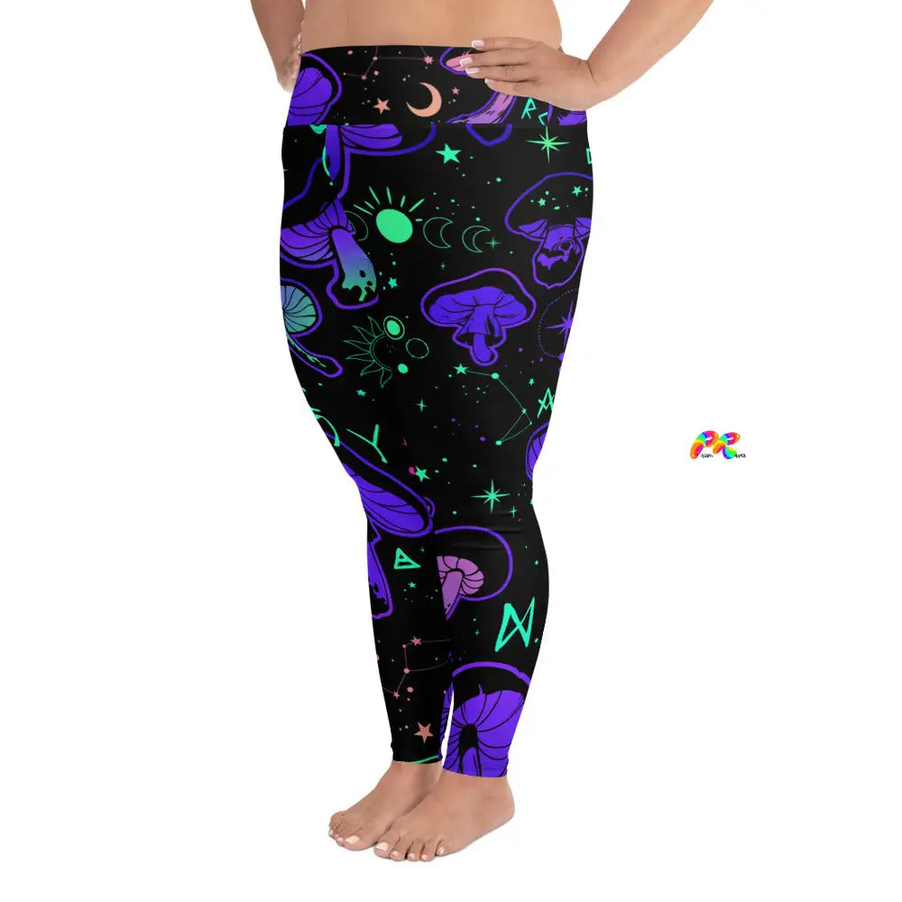 Mushroom Cult Plus Size Rave Leggings