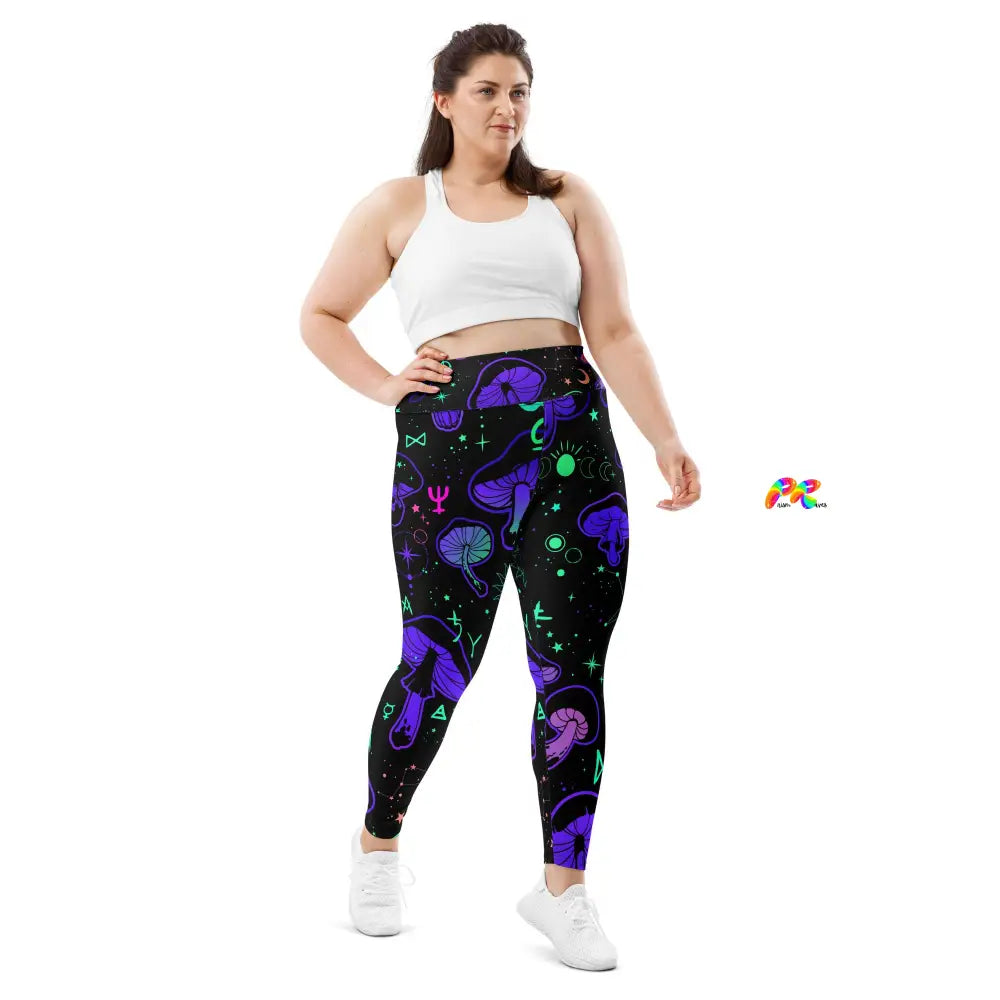 Mushroom Cult Plus Size Rave Leggings