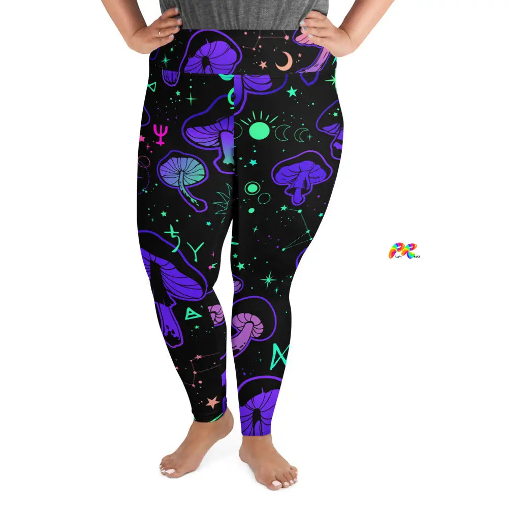 Mushroom Cult Plus Size Rave Leggings