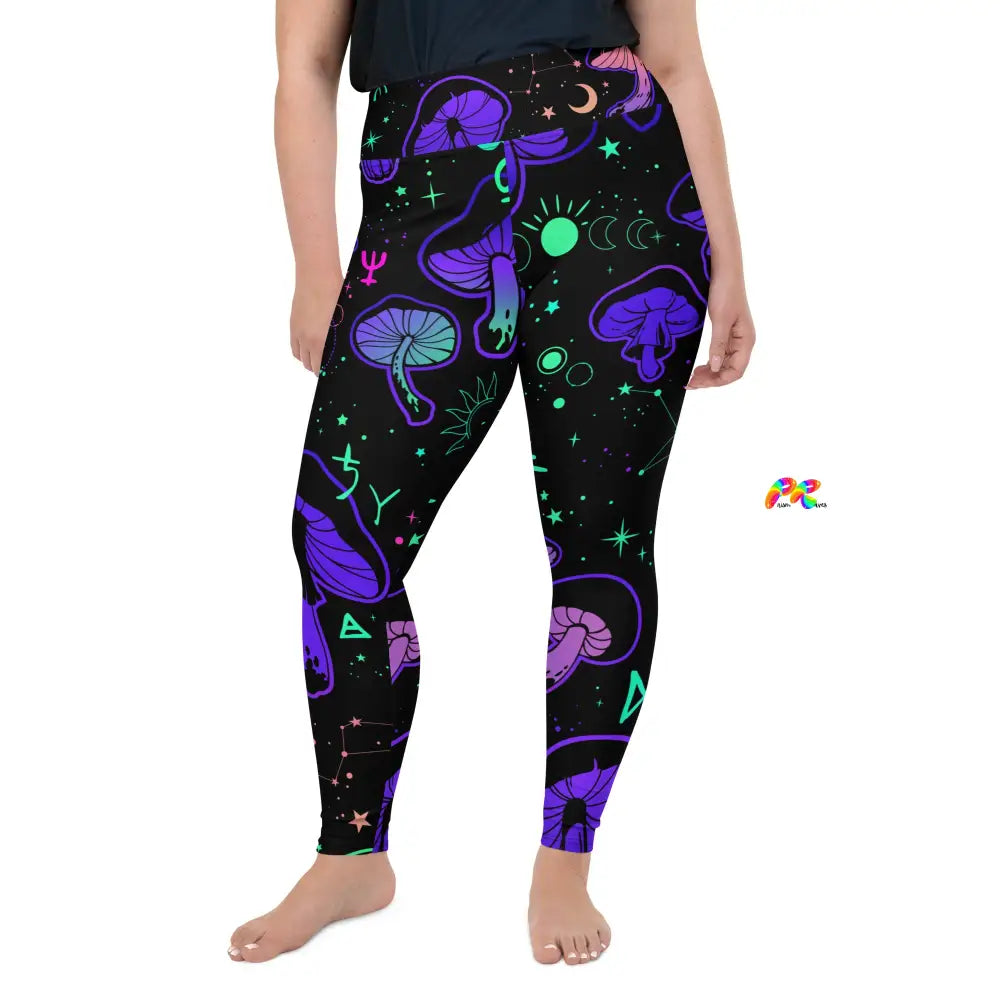 Mushroom Cult Plus Size Rave Leggings