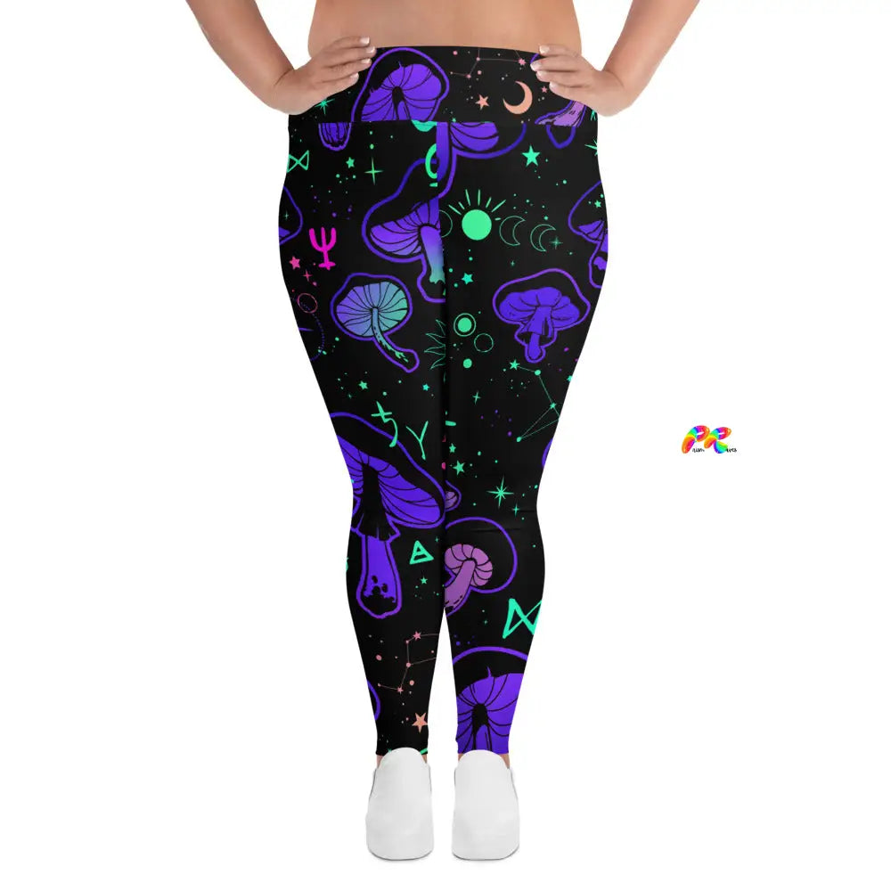 Mushroom Cult Plus Size Rave Leggings