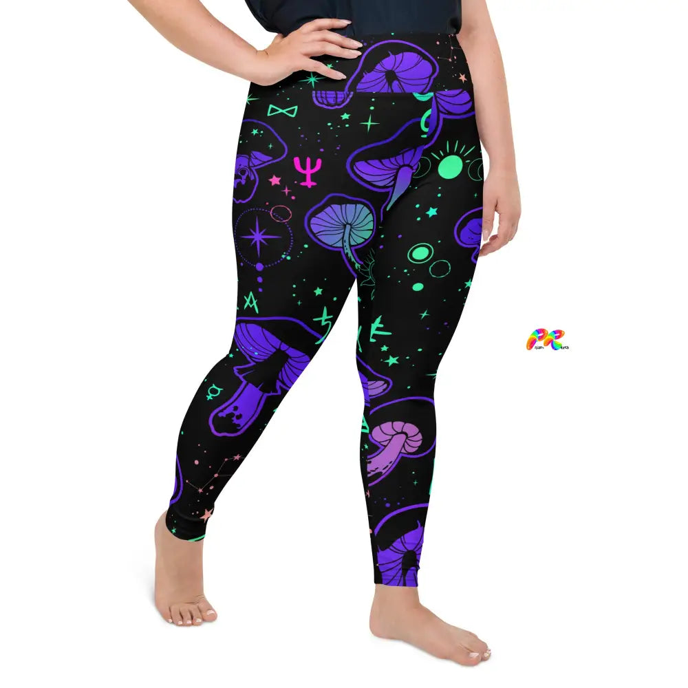 Mushroom Cult Plus Size Rave Leggings