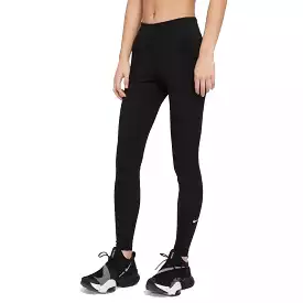 NIKE WOMEN'S DRI-FIT ONE MID-RISE BLACK TIGHTS