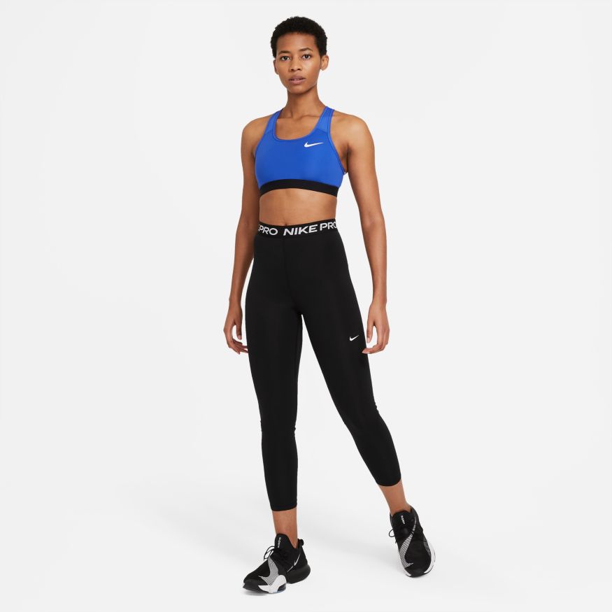 NIKE WOMEN'S PRO 365 HIGH-WAISTED 7/8 MESH PANEL BLACK TIGHTS